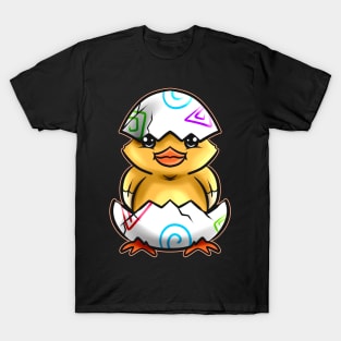 A Chick or Duckling with Eggshell Funny Easter T-Shirt